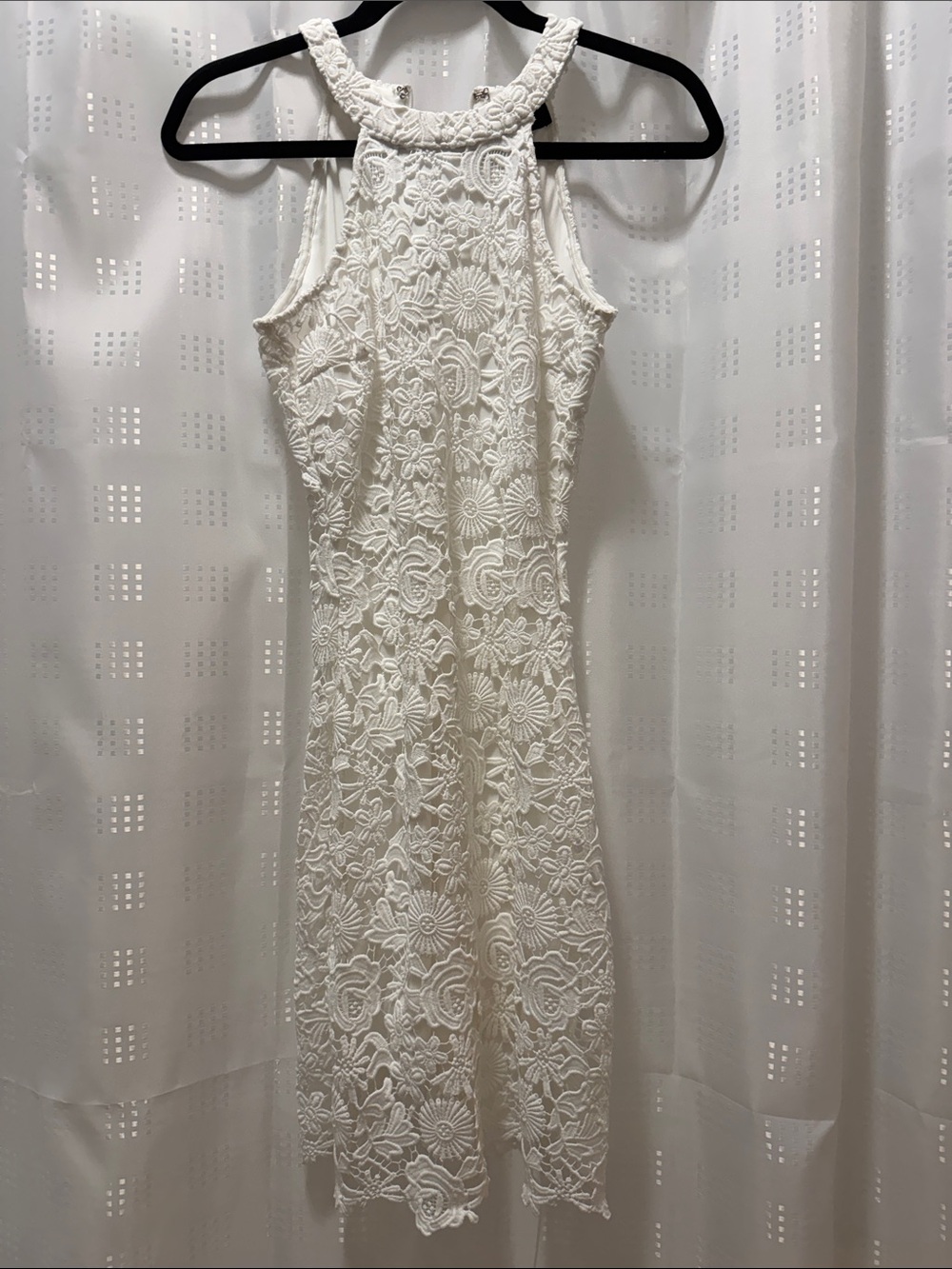 Lulu's White Floral Lace Halter Midi Dress